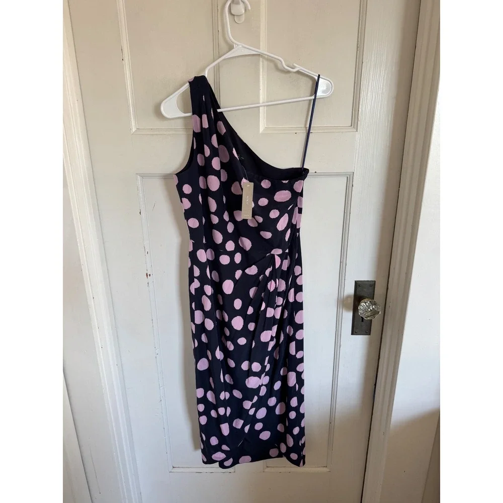 NWT J.Crew silk one shoulder polka dot dress size‎ 6